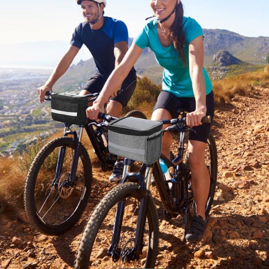 Stuurtas Fiets - Stuurtas Fiets Afneembaar - ietstas stuur electrische fiets - Telefoonhouder fiets - Waterdichte Rits - Afneembare Fietstas Stuur met Smartphone Houder - Bikepacking Tassen - Verdikt Zwart — afbeelding 4