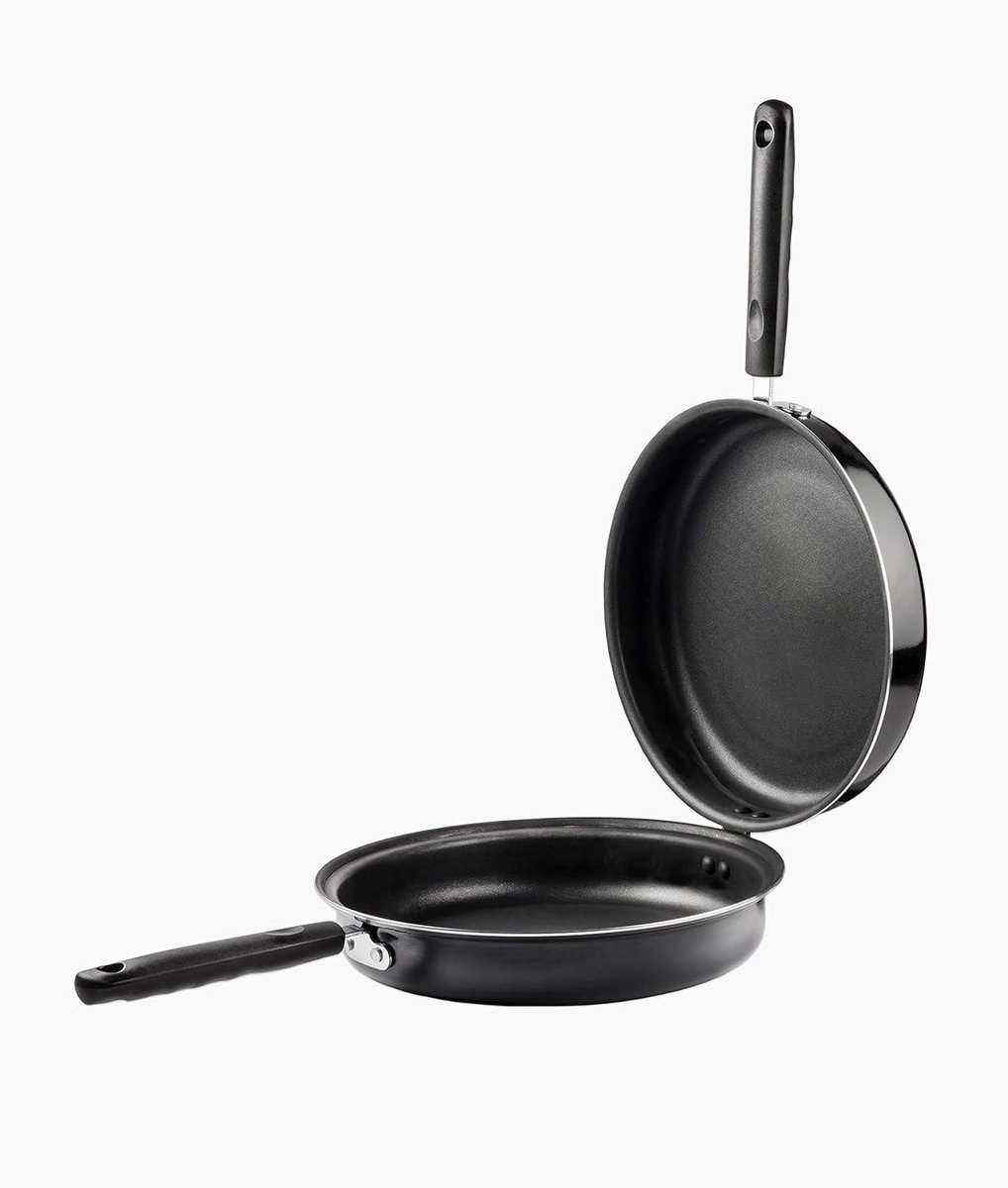 Koekenpan Aluminium - Pannenkoekenpan - Lekker Koken - Antiaanbaklaag - 26 cm - Zwart