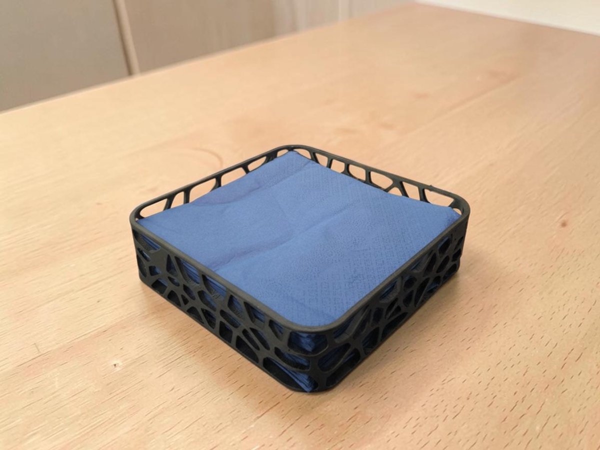 Moderne 3D Geprinte Servethouder – Inclusief Servetten – Zwart Design