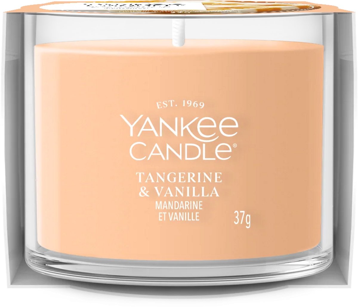 Yankee Candle Filled Votive - Tangerine & Vanilla - 10 branduren - 1 stuk Oranje