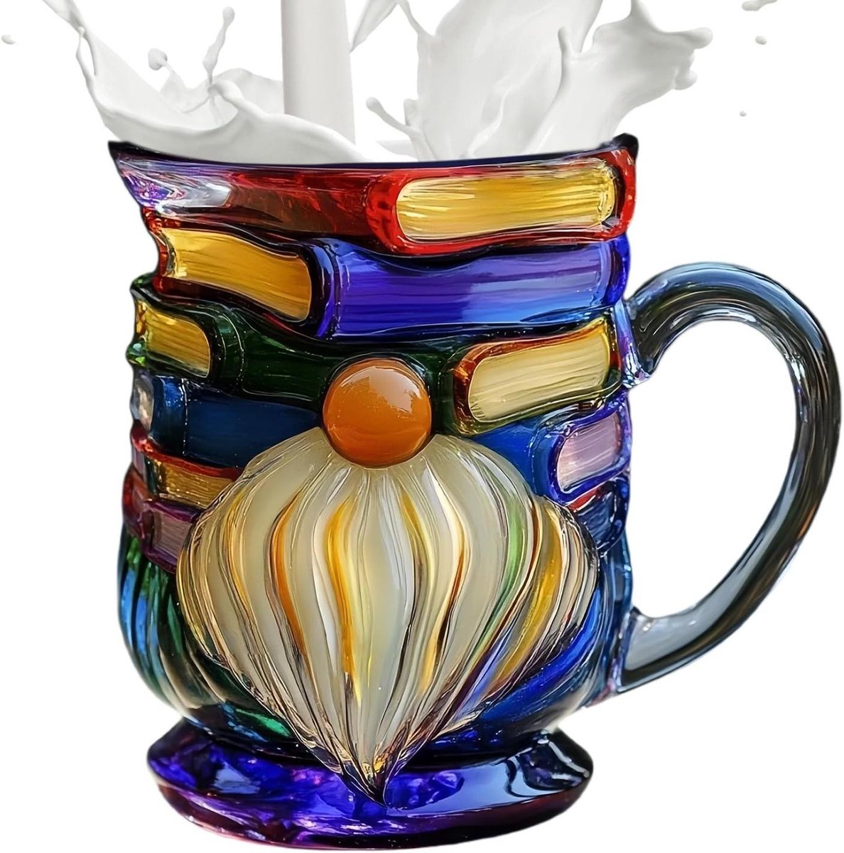Kabouterboek mok - Dwerg mok - Thee drinken - Handbeschilderd design - 143 cm breed - Multicolor