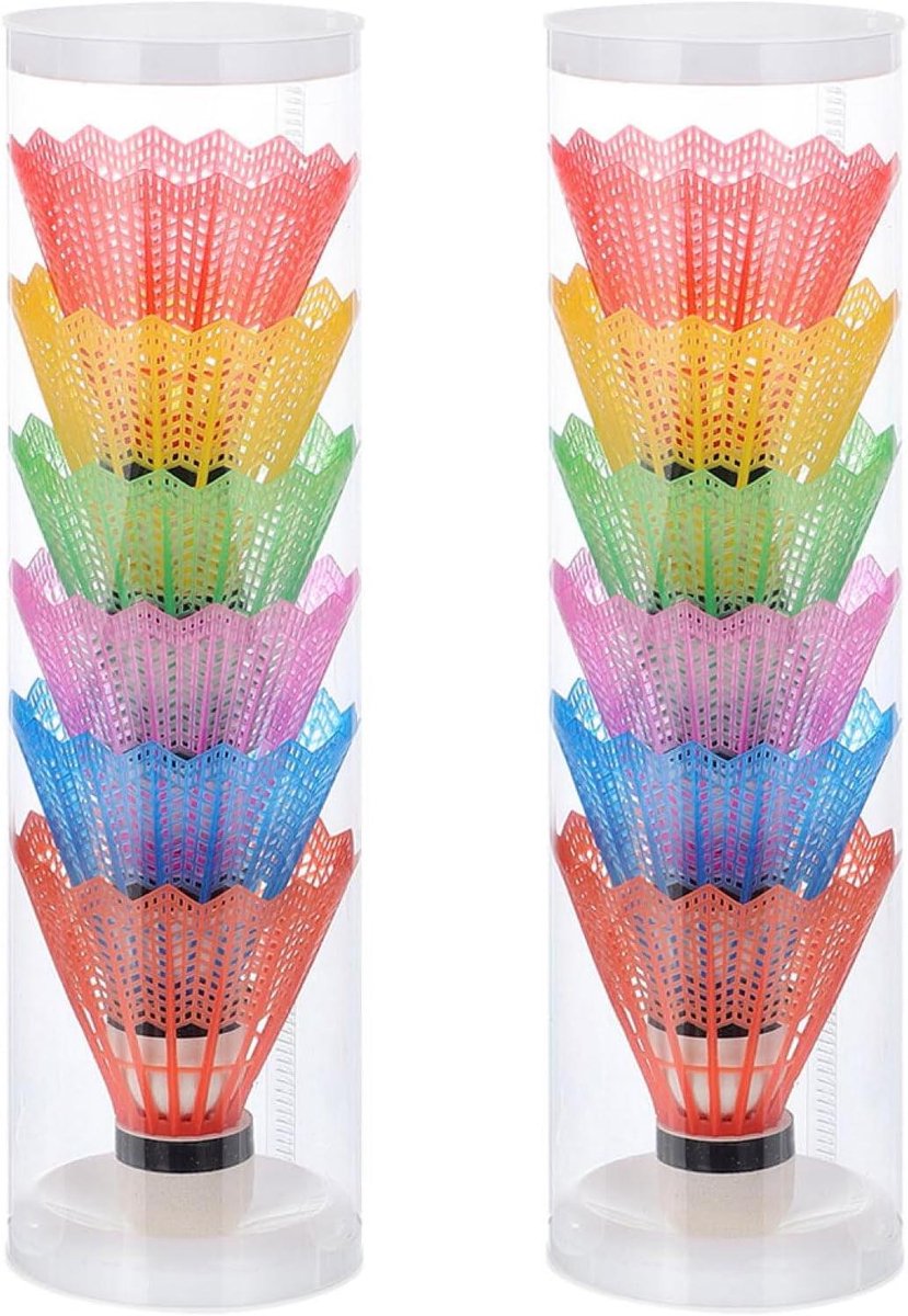 Badminton Ballen Set - Kunststof Shuttles - Sport en Spel - Duurzaam Materiaal - 12 Stuks - Willekeurige Kleuren