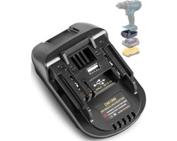 De DM18M accuadapter voor geschikt voor Makita 18V snoerloos gereedschap, een TPDL-adapter met USB-interface, kan geschikt voor DeWalt 20V-accu's en Miwitch M18 18V-accu's omzetten voor gebruik met geschikt voor Makita-gereedschap.