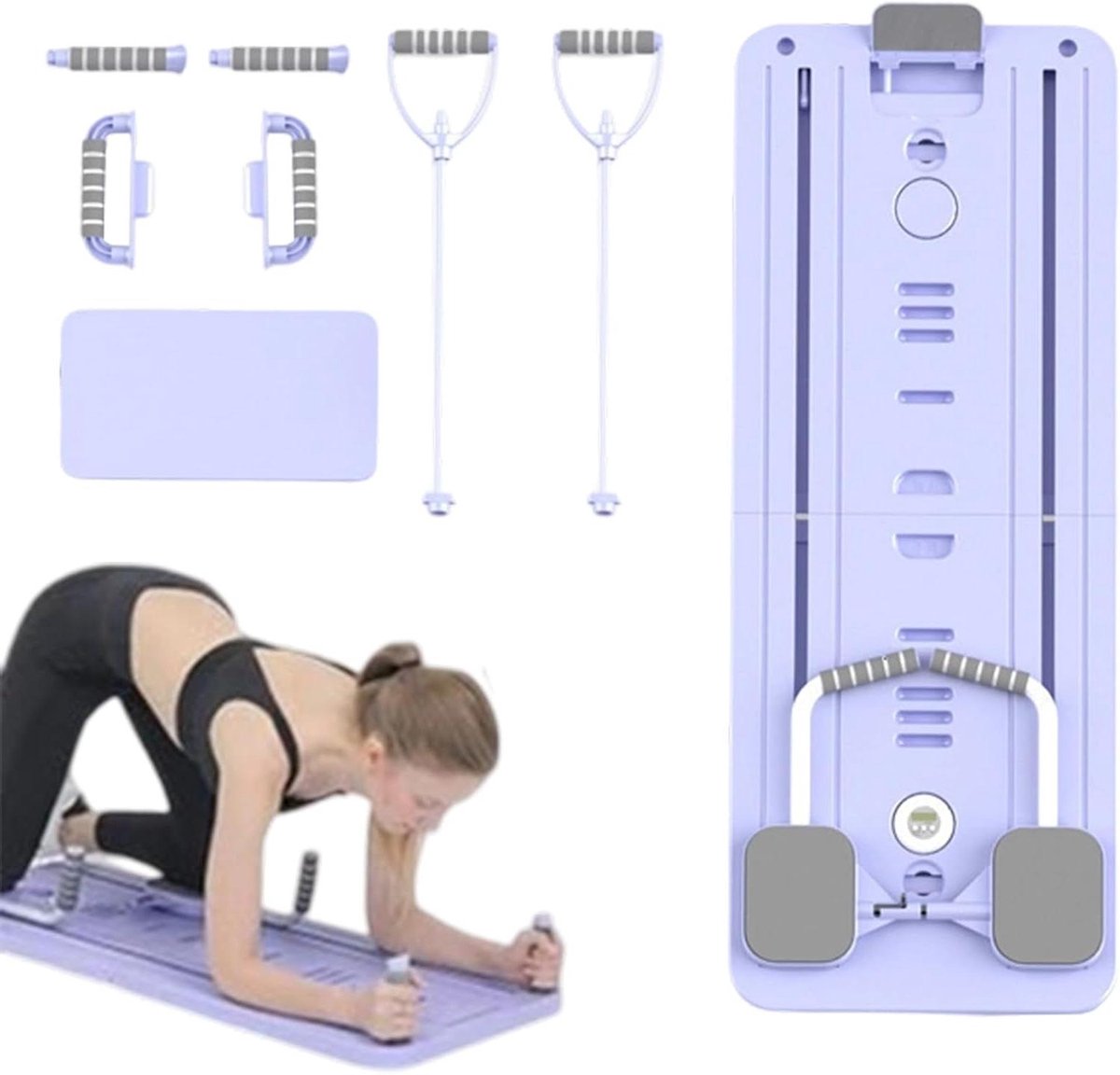 Pilates Board - Core Trainer - Thuistraining - Inklapbaar Ontwerp - 4.8 kg - Paars