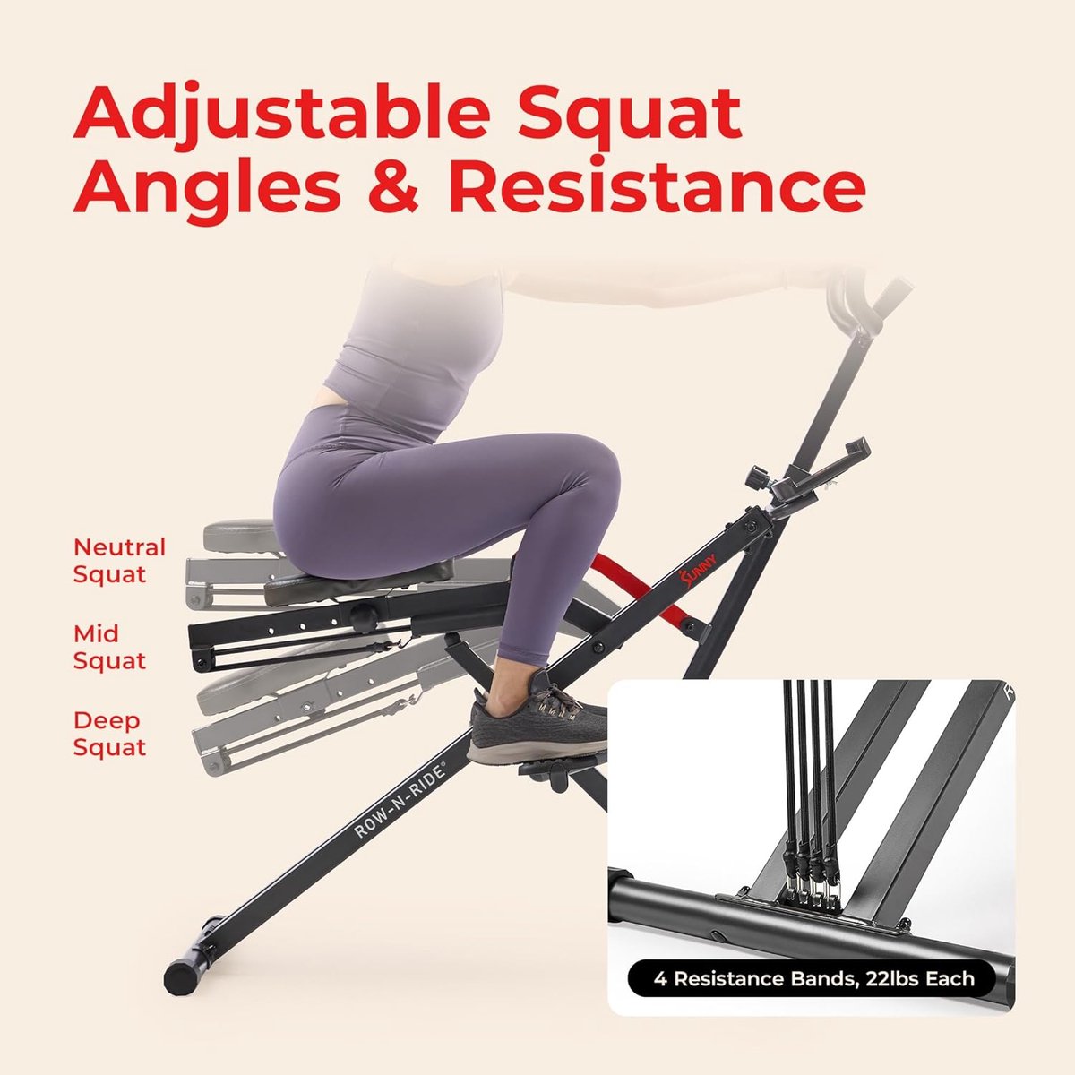 ProGlide Assist Squat Machine 350LB – Multifunctionele Home Gym Squatrek, Glute & Core Training Fitnessapparaat 135,4x55,6x137,4 cm