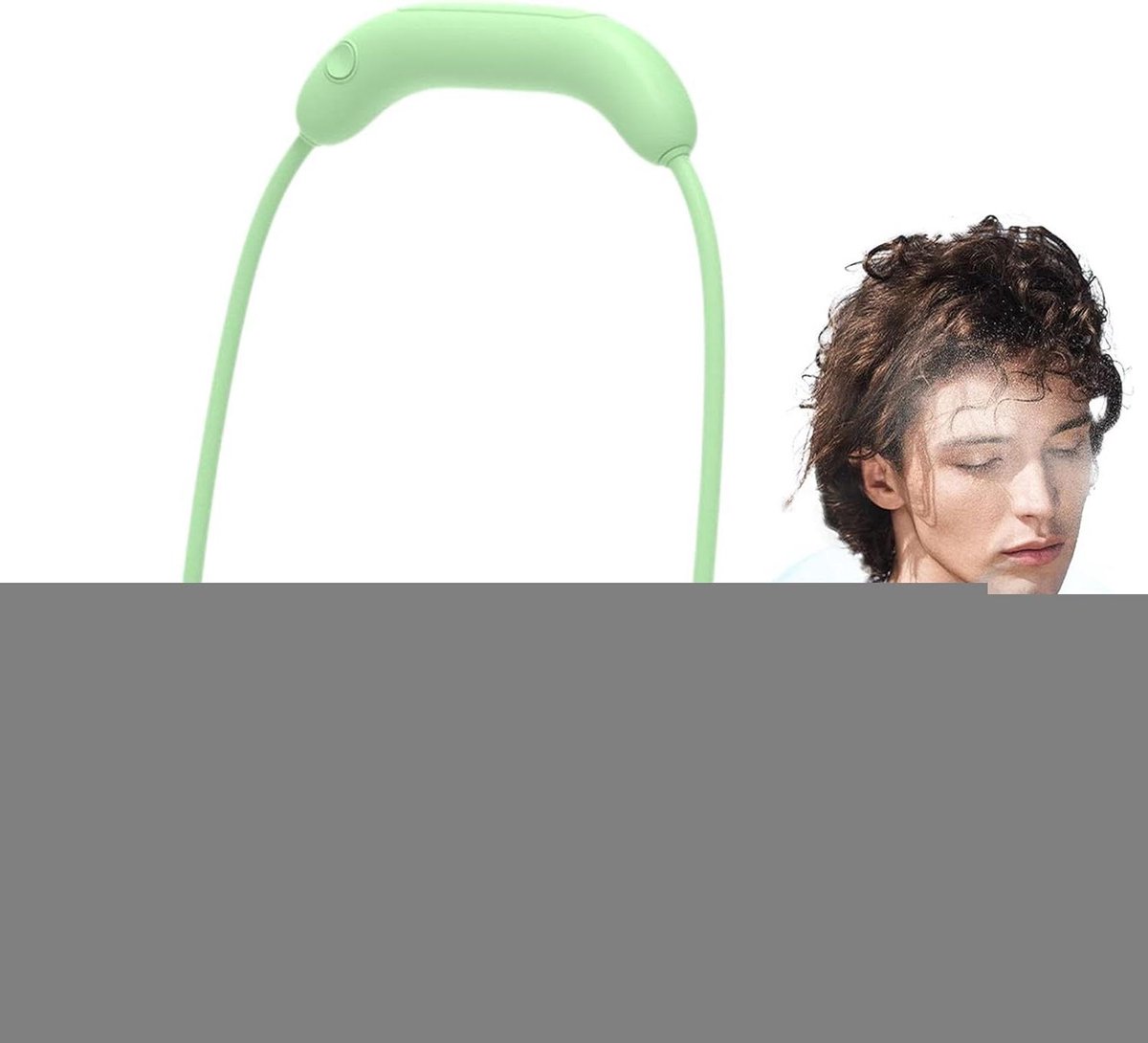 Draagbare Nekventilator - Handsfree Ventilator - Persoonlijke Koeling - 360 Graden Luchtstroom - 28 x 5.5 x 15 cm - Lichtgroen