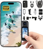 TKMARS Mini Action Cam 1080P HD – Portatile Con Grandangolo 120°, Microfono Integrato, Registrazione Audio/Video