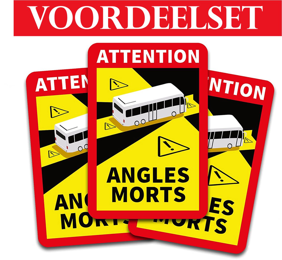 Dode hoek sticker - Frankrijk - bus - camper (3x) | Angles morts