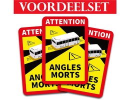 Dode hoek sticker - Frankrijk - bus - camper (3x) | Angles morts