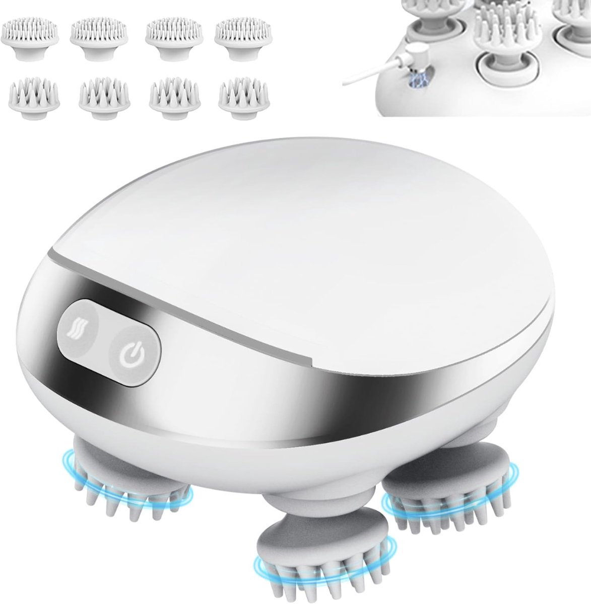 AHD® Hoofdmassage - Scalp Massager - Hoofdmassage Apparaat - Massage Apparaat - Wit - 11cm x 9cm x 8cm