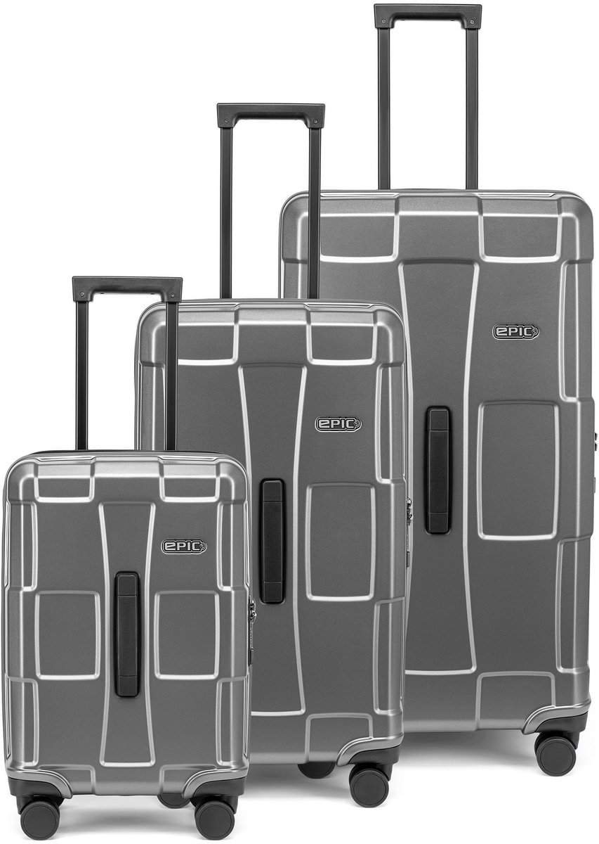 Epic Crate Trunks 4 wielen Kofferset 3-delig - Harde bagage - TSA slot - stealth grey