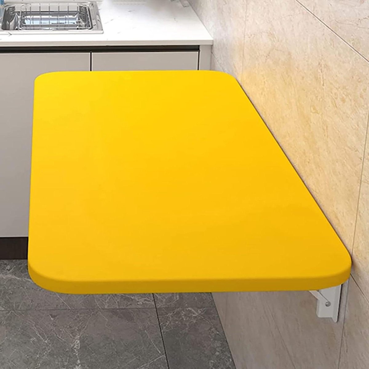 Houten Klaptafel - Opklapbaar Bureau - Ruimte Besparen - Sterk Belastbaar - 50x50 cm - Blauw