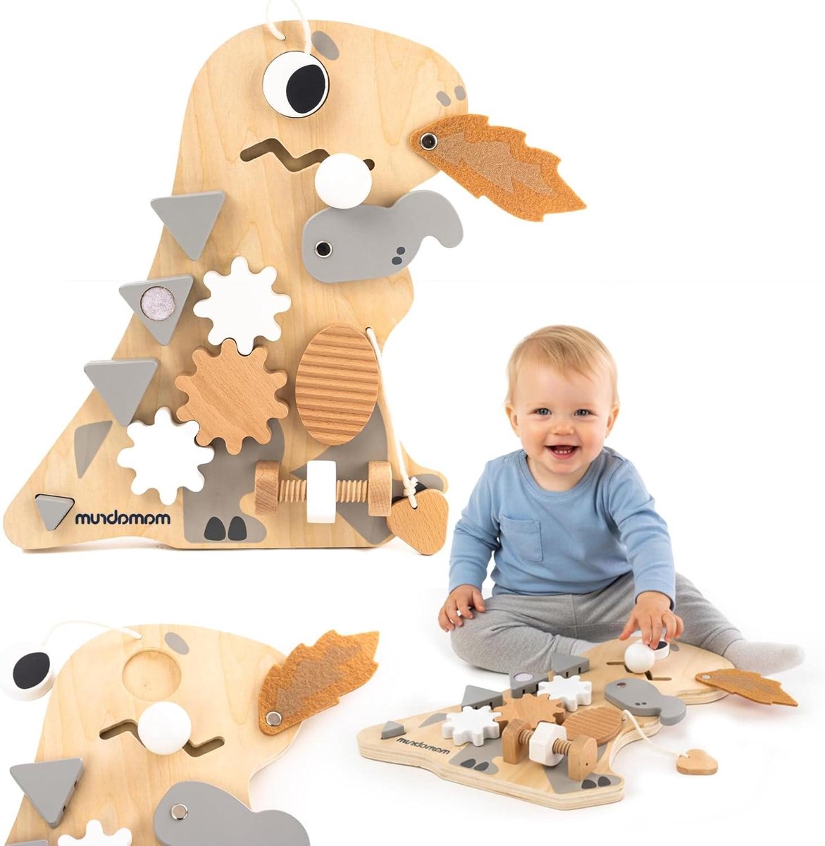 Houten Busy Board - Activiteitenbord Sensorisch Speelgoed - Kinderen Leren Spelen - 10 Verschillende Activiteiten
