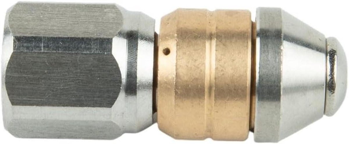 Riool Reinigingsmondstuk - Afvoer Ontstopper - Leidingen Ontstoppen - Draaibaar RVS - 1/8 Inch - Zilverkleurig