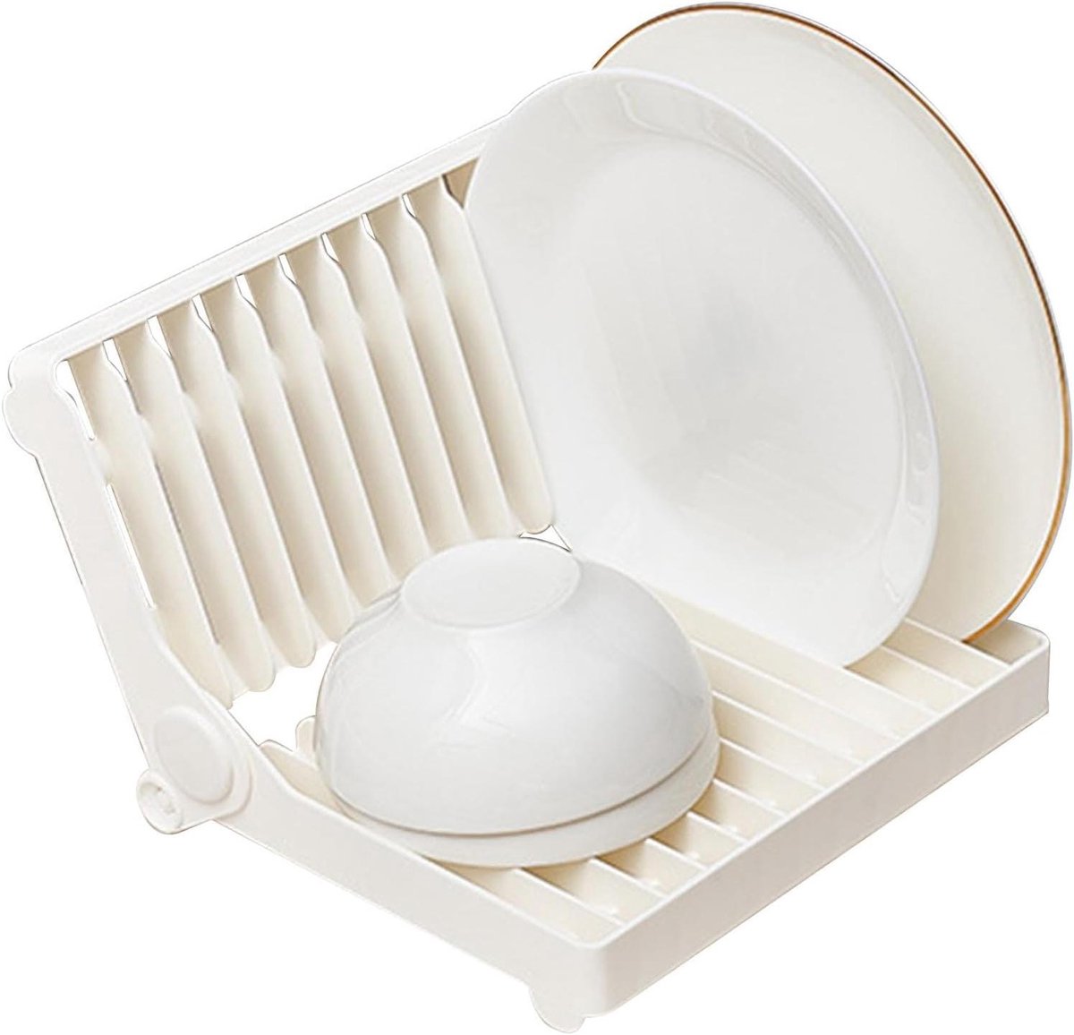 Keukenrek Afwas - Drogen Organizer - Keuken Organiseren - Opvouwbaar Ontwerp - 20 cm - Wit