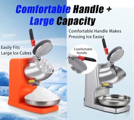 Elektrische IJscrusher - Schaafijsmachine Sneeuwkegelmachine - Cocktails Maken - Spatbescherming Automatische Uitschakeling - 100 kg/u - Geel — afbeelding 3