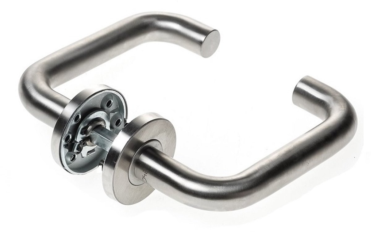 D4E DEURKRUK OP ROZET (EXCL. PC) RVS304 U/D- DESIGN