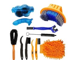 Fiets en wielren onderhoudsmiddelen unisex reinigingsset 10 delig voor fiets motor ketting cassette schoonmaak borstels onderhoud accessoires