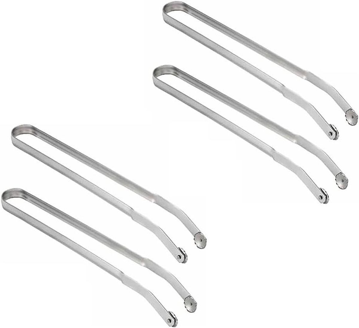 Grilltang Set - Barbecue Tongs - Worst Grillen - Speciaal Ontwerp - 4 Stuks - Zilver