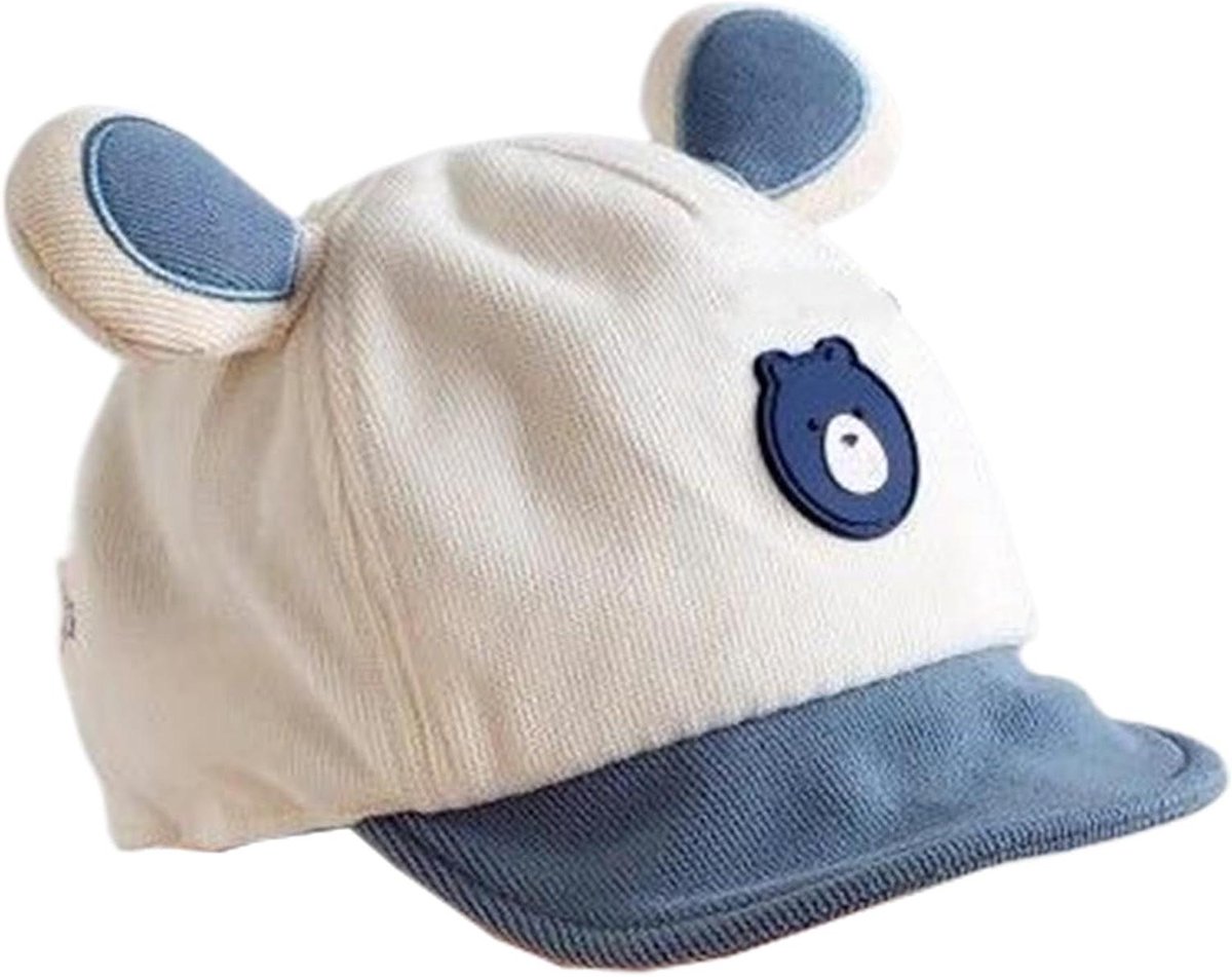 Kinder pet - Baby hoed - Bescherming tegen zon - Ademend verstelbaar - 44-48 cm hoofdomtrek - Blauw