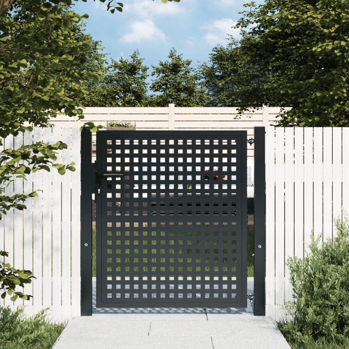 Tuinpoort - Hekwerk Deur - Toegang Creëren - Stalen Constructie - 105 x 150 cm - Antraciet