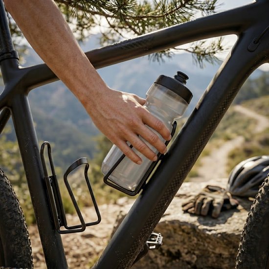 Zwarte bidonhouders fiets unisex lichtgewicht metalen bidon houder set 2 stuks geschikt voor racefiets mountainbike stadsfiets waterfles houder — afbeelding 4