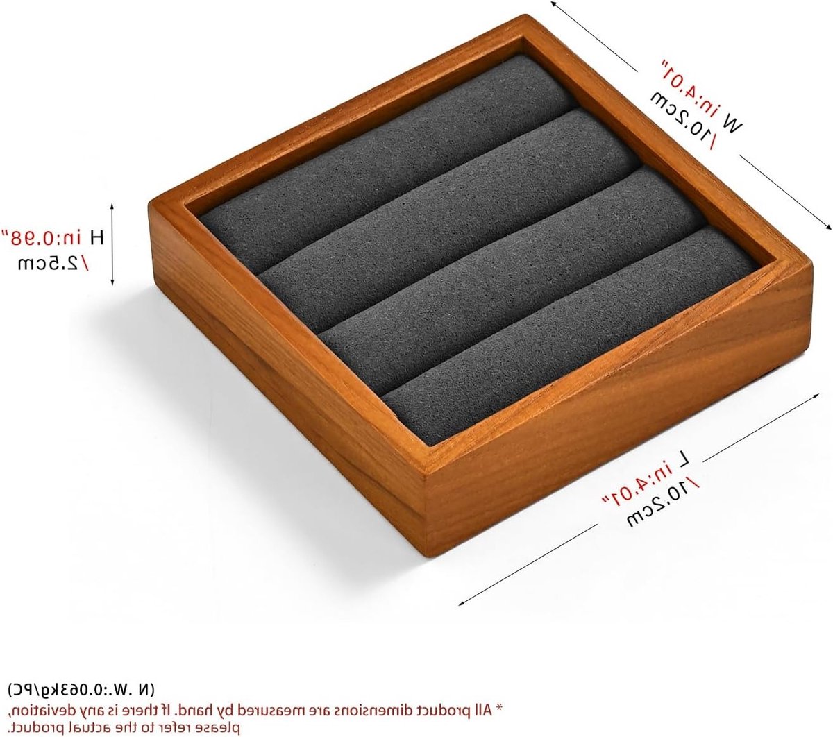 Houten Ringstand en Organisator voor Ringen en Oorbellen - Perfecte Presentatie en Opbergruimte (Donkergrijs/Klein)