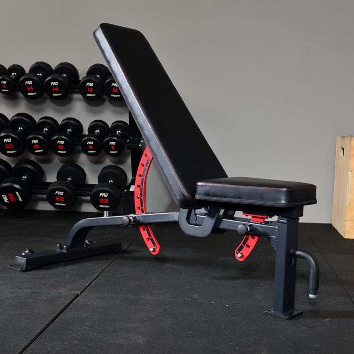 UltraMax Pro 10-Standen Verstelbare Professionele Fitnessbank XL 136.5x62.5x45 cm – Heavy Duty Dumbbell & Bankdrukbank tot 400 kg – Home Gym Krachttraining Bench