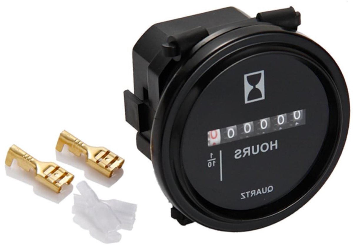 Motor Toerenteller - Urenteller Timer - Motoren Bijhouden - Lcd-scherm - 6x6x6 cm - Zwart