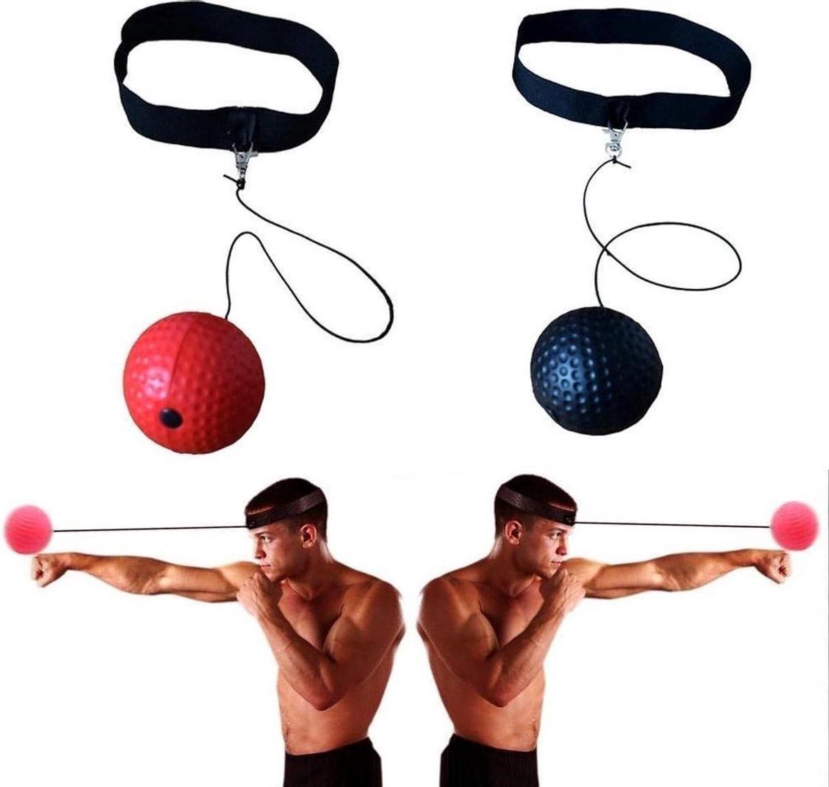 Bokstraining Bal - Reflex Bal - Sneller Worden - Supersnelle Reactie - 1 Stuk - Zwart