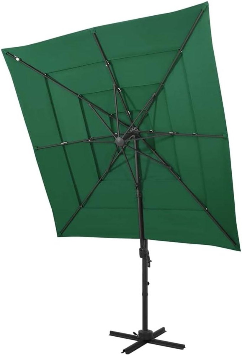 Tuinparasol - Parasol buiten - Zonwering terras - 4 niveaus waterdicht - 250x250 cm - Groen