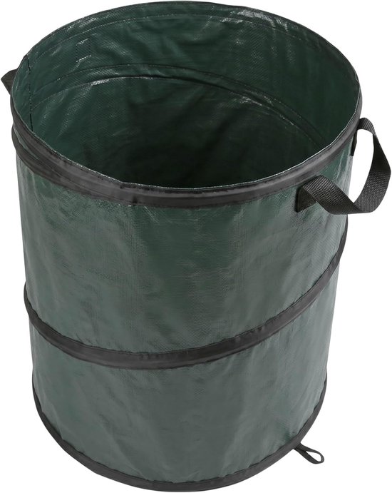 Tuinzak met handvatten - Opvouwbare mand - Tuinafval verzamelen - Waterdichte coating - 100 liter - Donkergroen — afbeelding 4