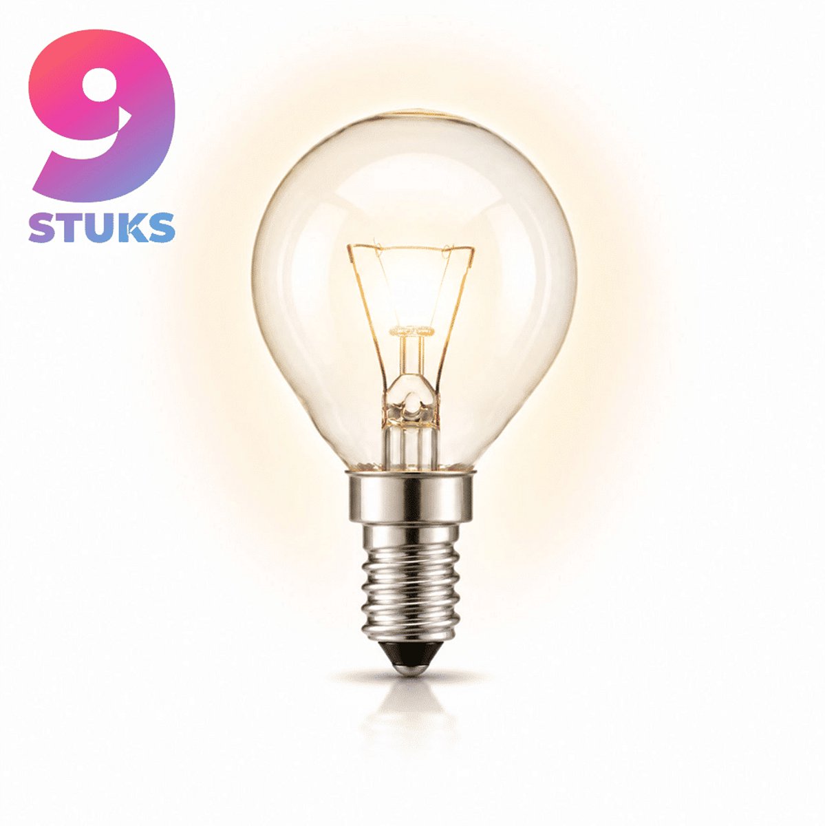 9x Kogel Gloeilamp E14 - 40W - Warm Wit Licht (2700K) - 200 lm - 1 jaar - Dimbaar - Ovenlamp max. 300 °C