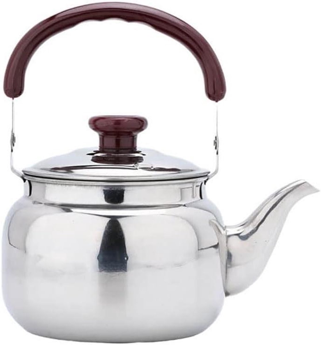 Theeketel Roestvrijstaal - Waterkoker Fluitketel - Koffie Thee Zetten - Klassiek Fluitje - 0.75L - Zilver