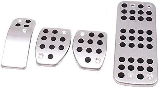 Pedaal Covers Set - Auto Pedaal - Verbeterde Grip - Antislip Ontwerp - 3 Stuks - Zilver — afbeelding 2