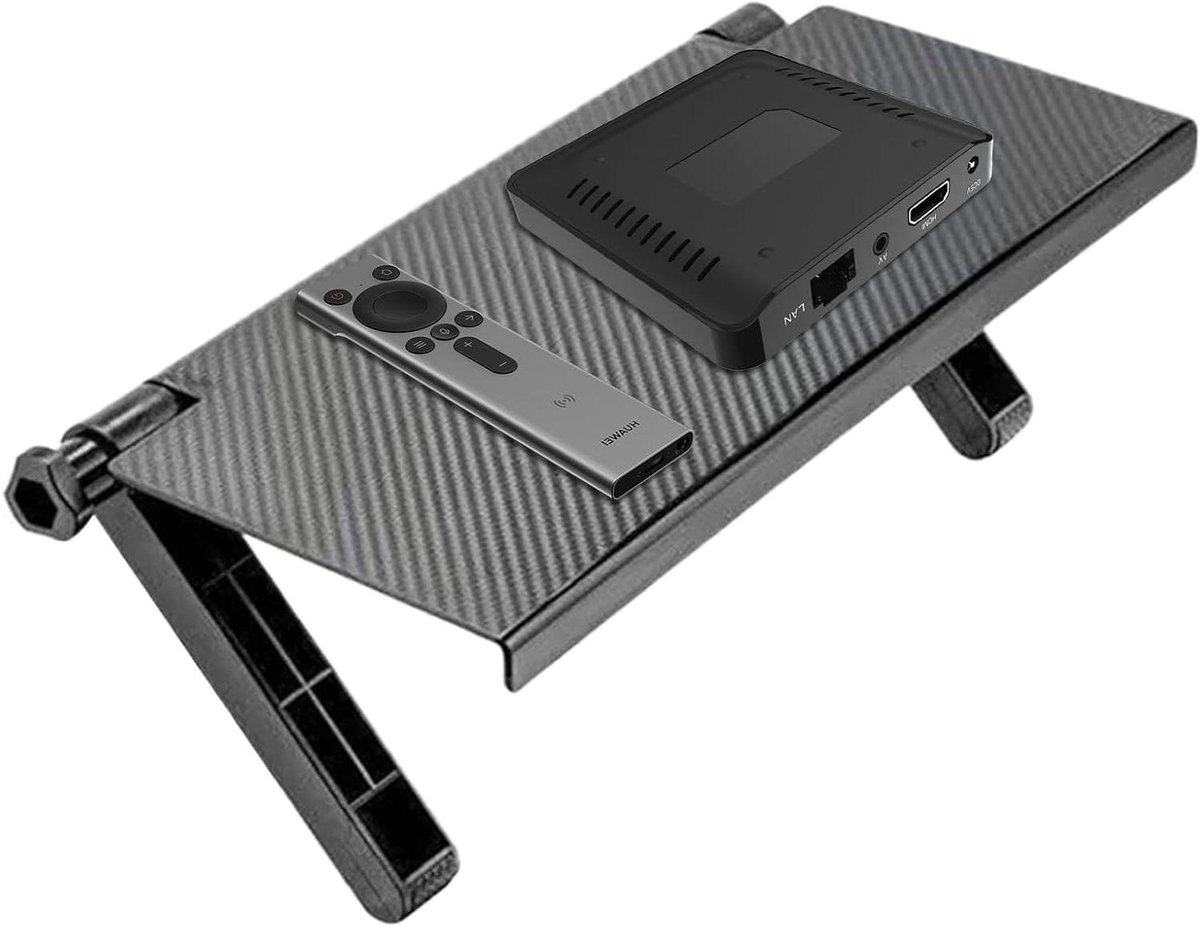 Monitor Plank - TV Plank - Ruimte Besparen - Boorvrije Montage - 33x16 cm - Zwart