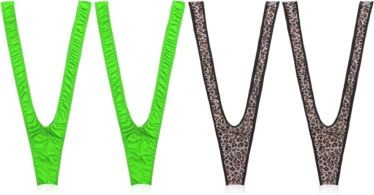 Mankini Kostuum voor Mannen, 4 Delig, Verstelbaar Thong, Sexy V-Strap en Braces, Ideaal voor Feestjes en Carnaval