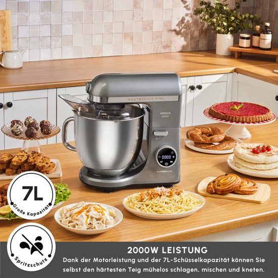 Karaca Mastermaid Chef Ultra - Keukenmachine - 2000W - 7L - Digitaal Display - Galaxy Grey van Karaca — afbeelding 3