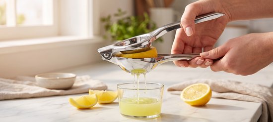 Citroenpers RVS - Citrus Squeezer - Limoenpers - Handcitruspers - Citrusknijper - Handpers - Fruitpers - IXEN van Merkloos — afbeelding 3