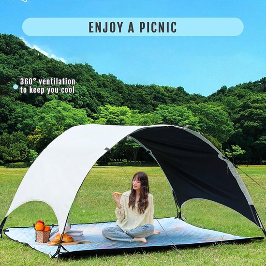 Strandtent - Schaduwtent - Buiten ontspannen - Verbeterde UV-bescherming - 200 x 150 cm - Meerkleurig — afbeelding 2