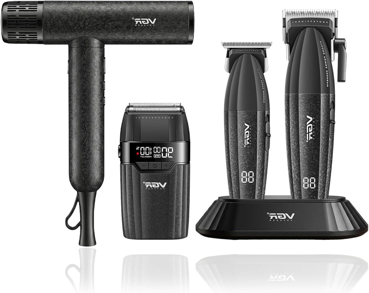 Draadloze Trimmer Set - Haar en Baard - Professionele Styling - 4-in-1 Multifunctioneel - 250 Min Gebruik - Zwart