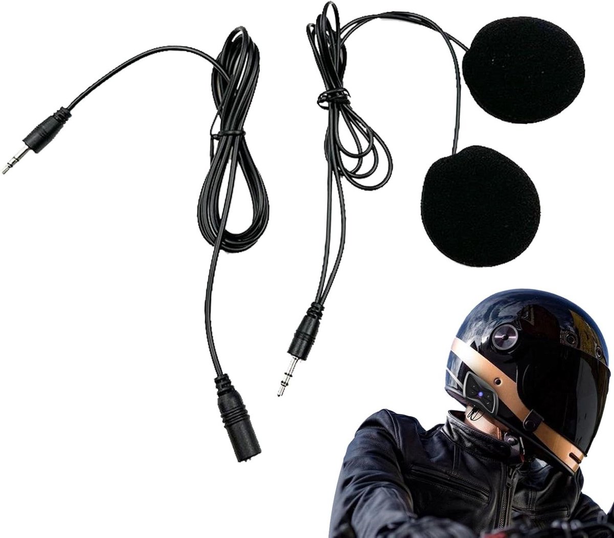 Helmmicrofoon Luidspreker - Audio Kit - Buiten Sporten - Draadloze Audio - 3.5mm Plug - Zwart