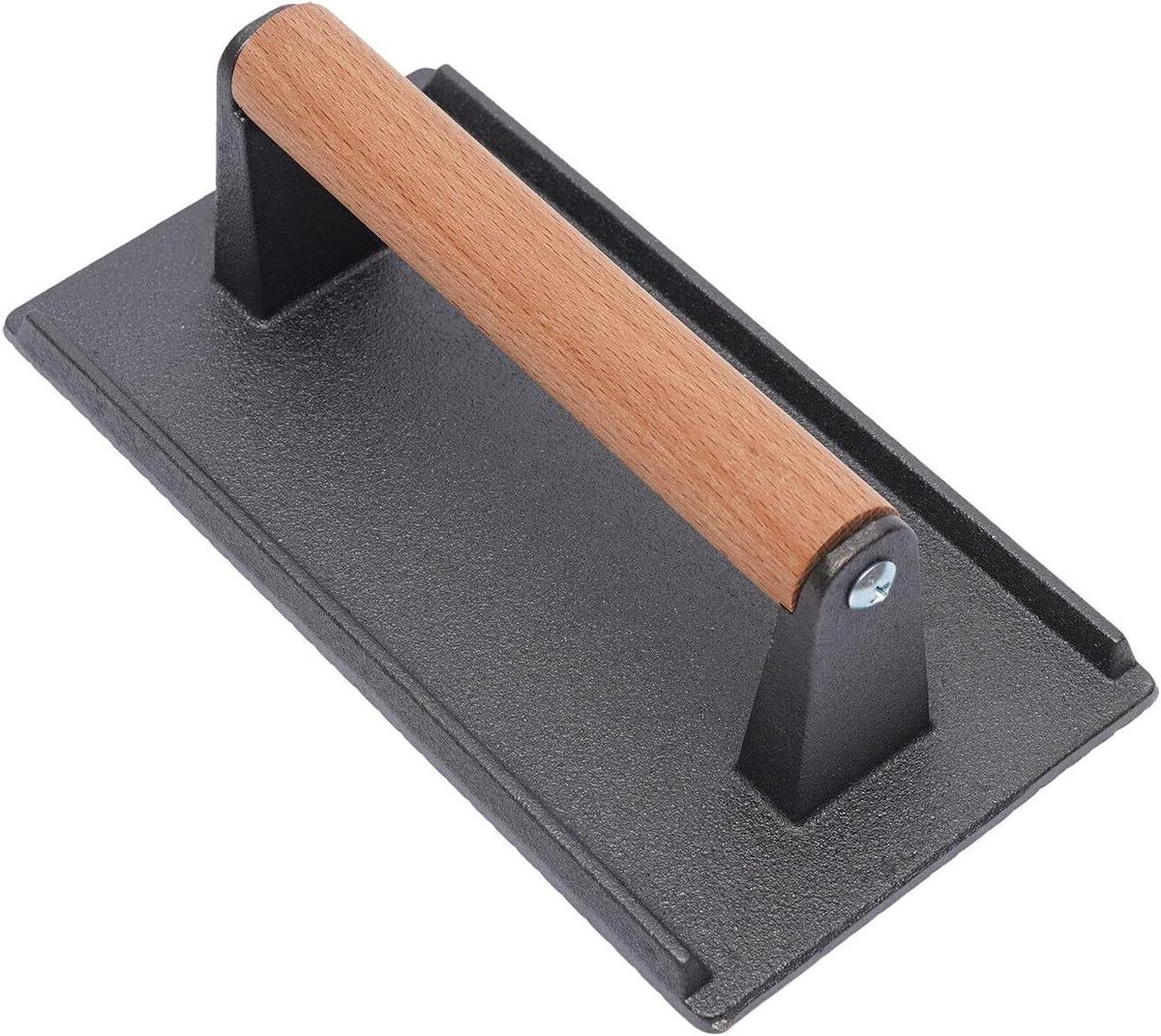 Gietijzeren Vleespers - Hamburgerpers Grillpers - Vlees Grillen - Gelijkmatige Druk - 20 x 12 cm - Zwart