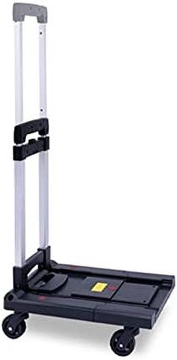Platformwagen Inklapbaar - Steekwagentje Verhuis - Zware Lasten Verplaatsen - Intrekbaar Frame - 100 kg Draagvermogen - Zwart