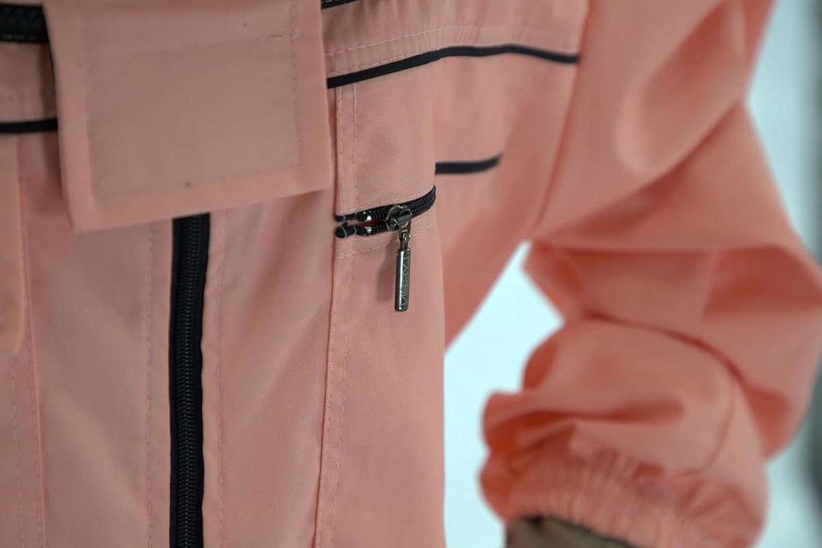 Imkerjas met hoed - Bijenteelt kleding - Bescherming tegen insecten - Ademend materiaal - Maat M - Zalmkleur
