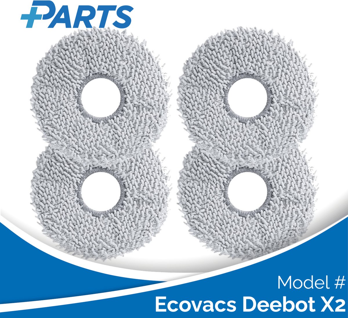 Ecovacs Deebot X2 Dweilpads (4 Stuks, Plus.Parts® alternatief voor 201-2425-10B0)