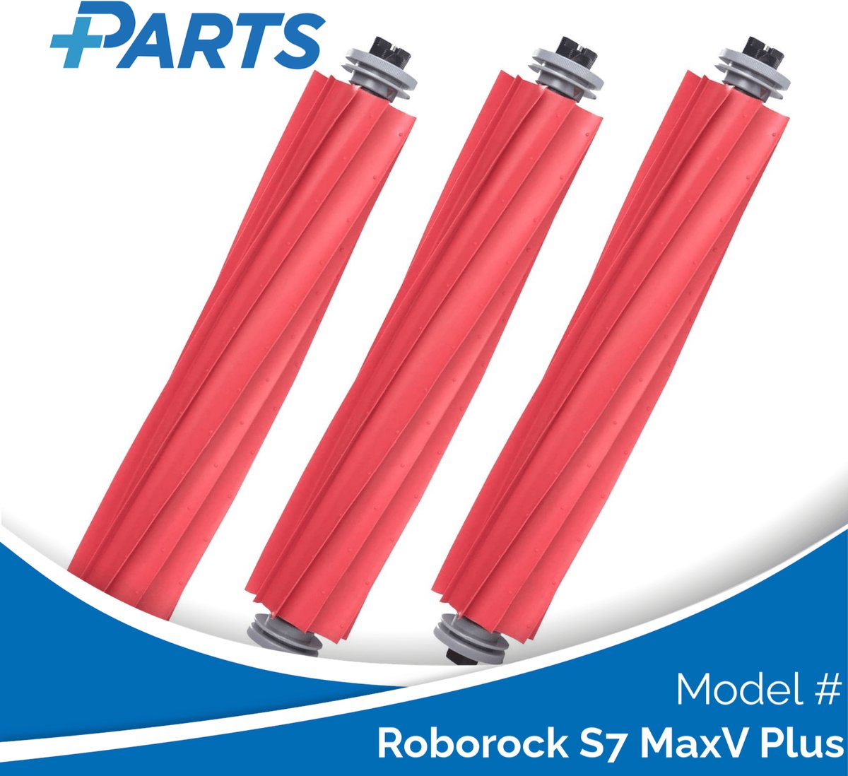 Roborock S7 MaxV Plus Borstels (3 Stuks, Plus.Parts® alternatief voor 8.02.0079)