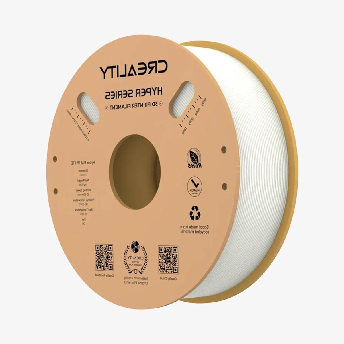 PLA Filament - 3D Print Materiaal - Hoge Snelheid Printen - Snelle Koeling - 175 mm - Wit