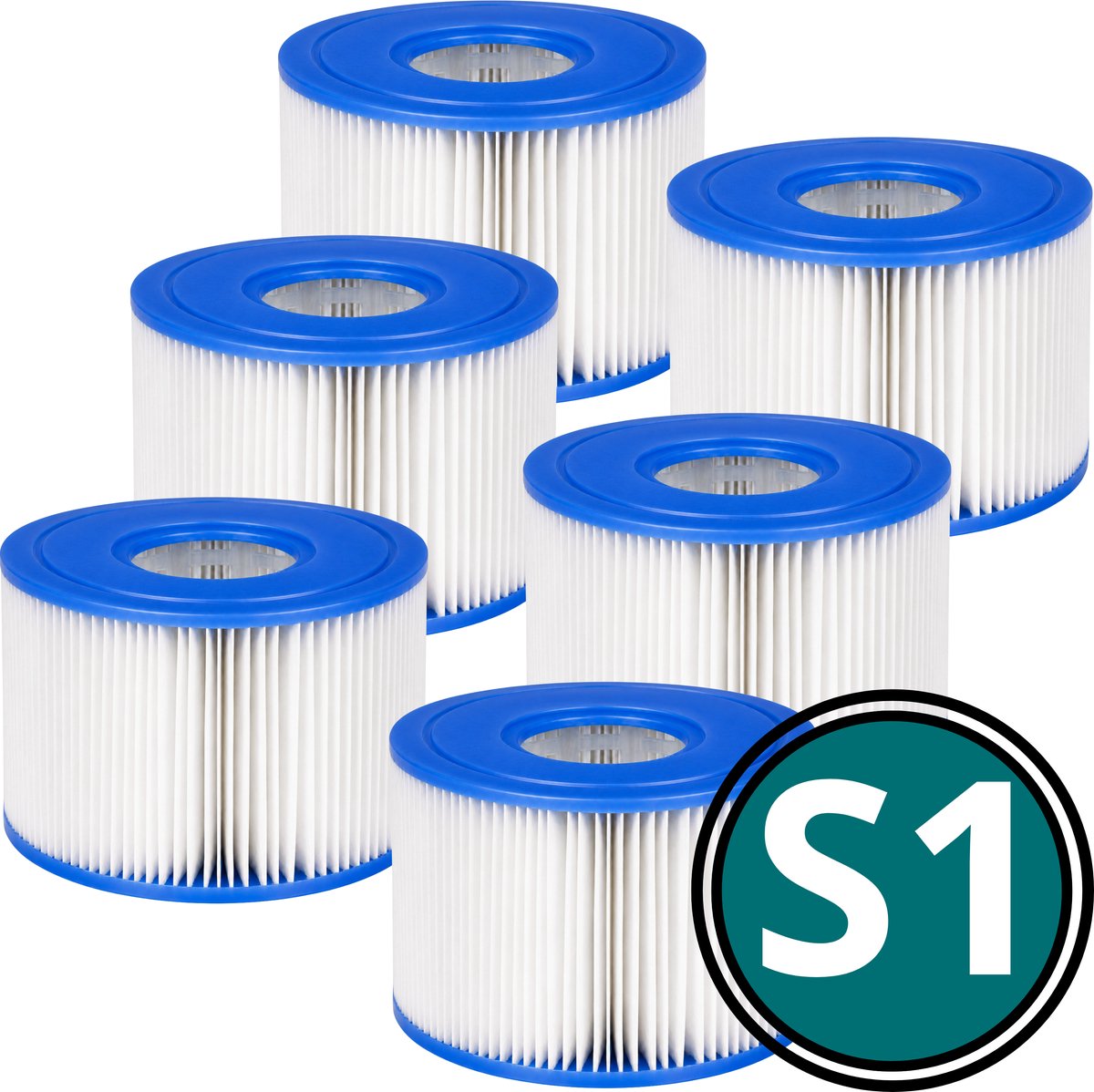 6 stuks S1 Filterpatroon Geschikt voor INTEX S1 | Intex Filter S1 29001 | PureSpa Cartridge Onderhoud | All Smiles Filterpack