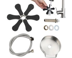 Bekerwasmachine Aanrecht - Glazenspoeler Fles - Snel Glazen Reinigen - 360 Graden Rotatie - 9-gaats Mondstuk - Zilver